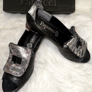 Papucei Kyrie Black & Silver Shoes, 40